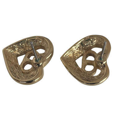A pair of Dior CD Heart Earrings for Pierced Ears