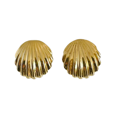 A pair of Vintage Trifari Shell Clip Earrings