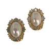 A pair of Christian Dior Faux Pearl and Crystal Clip On Earrings