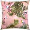 Exotic Birds Botanical Outdoor Cushion, Pink