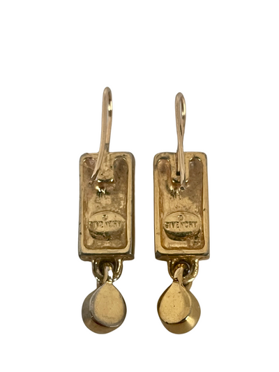 A pair of Vintage Givenchy Earrings with Enamel and Faux Pearls