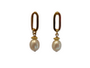 A pair of 18kt Gold Plated Earrings with Drop Pearl