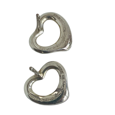 Tiffany & Co Elsa Peretti Open Heart Sterling Silver Vintage Stud Earrings