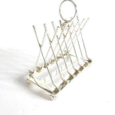 A Vintage Silver Plated Golf Toast Rack