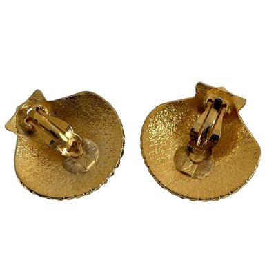 Vintage Yves Saint Laurent Large Shell Clip Earrings