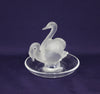 A Vintage Lalique Double Swan Ring Dish