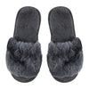 Luxury Alpaca Fur Slippers - Steel