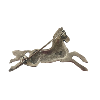 A Mid Century Silver and Marcasite Horse Brooch