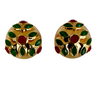 1990s Vintage Gold Plated Jewel Coloured Clip Earrings