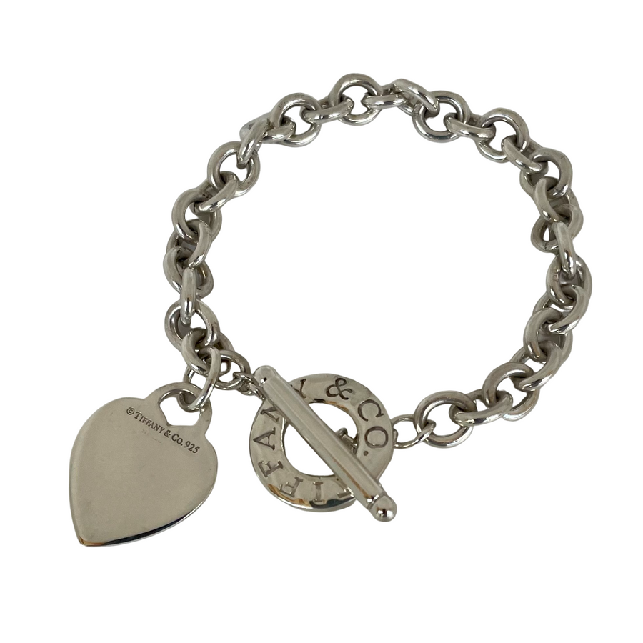 A Vintage Tiffany & Co. Heart and Toggle Silver Bracelet