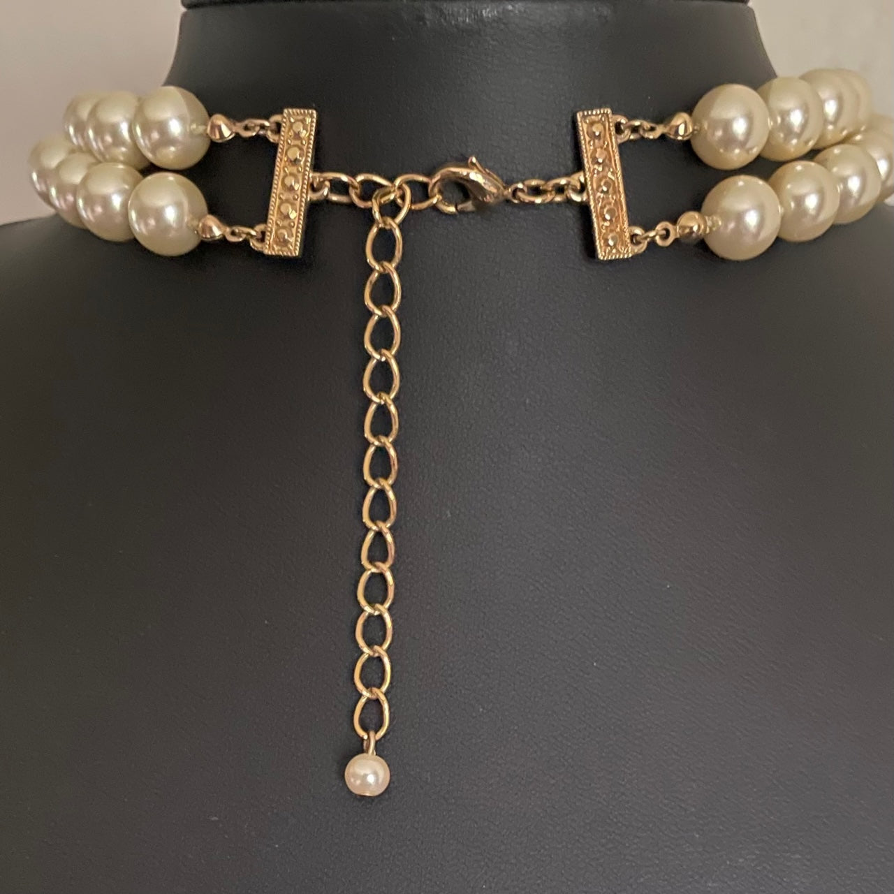 Vintage Kenneth Jay Lane Double Strand Faux Pearl Necklace