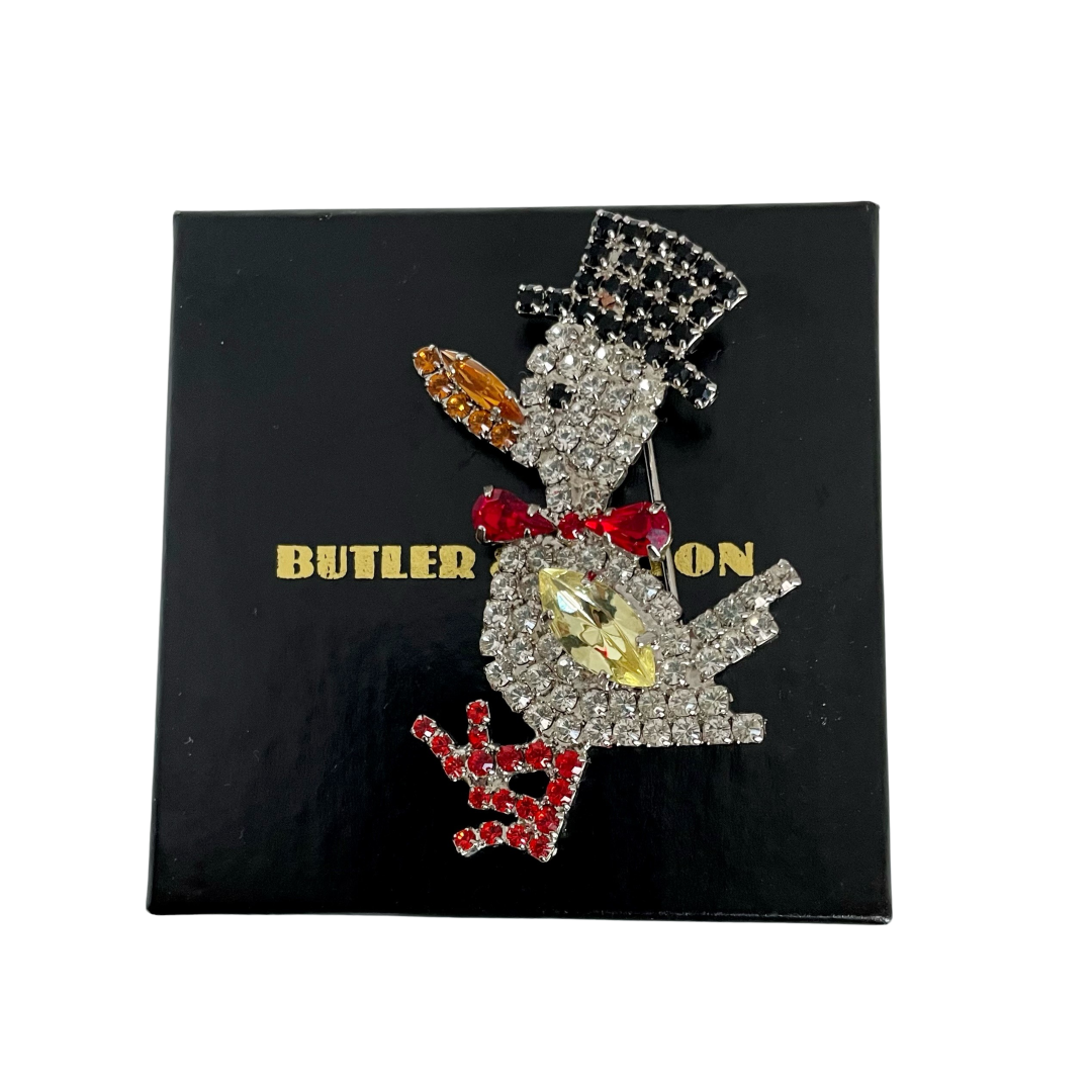 A Vintage Butler & Wilson Vintage Duckling in Top Hat Brooch