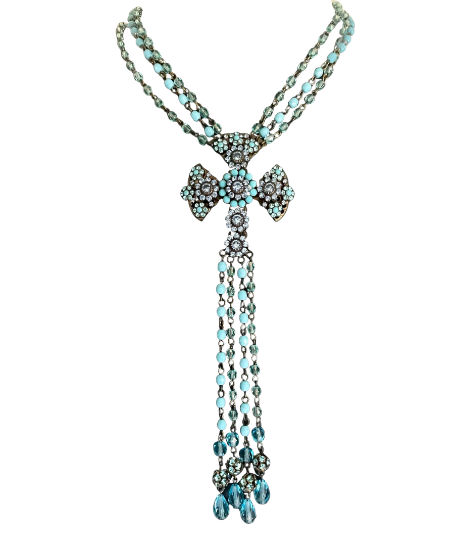 A Vintage Butler & Wilson Cross and Drop Turquoise Necklace