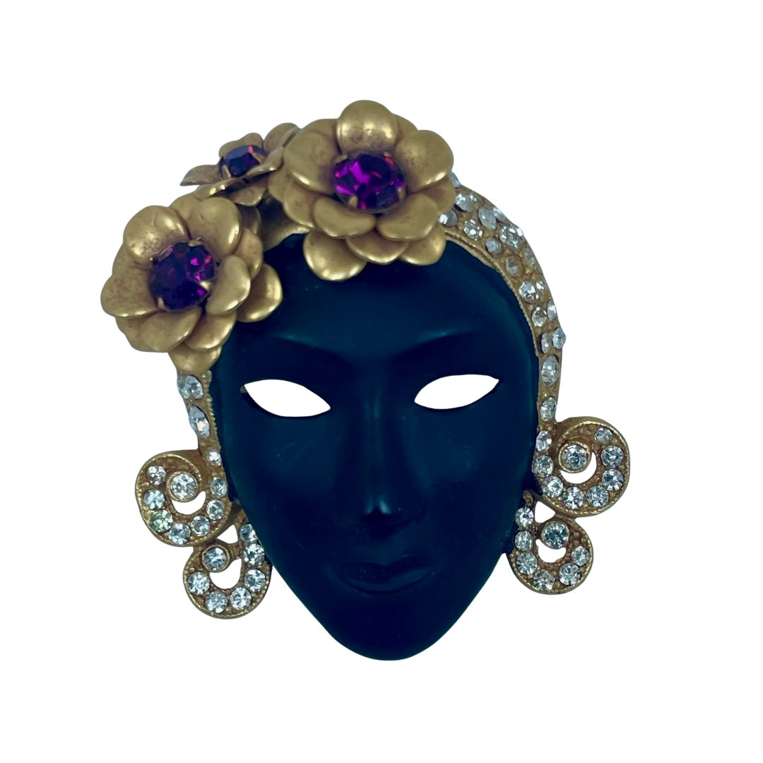 A Rare Vintage Butler & Wilson Mask Brooch