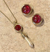 A Christian Dior Vintage Necklace with Faux Ruby and Drop Pearl