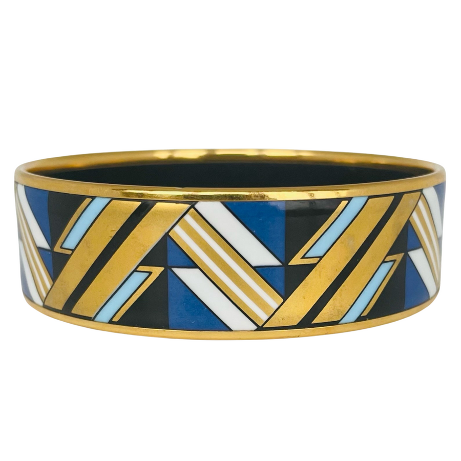 A Michaela Frey 24k Gold Plated Enamelled Geometric Bangle