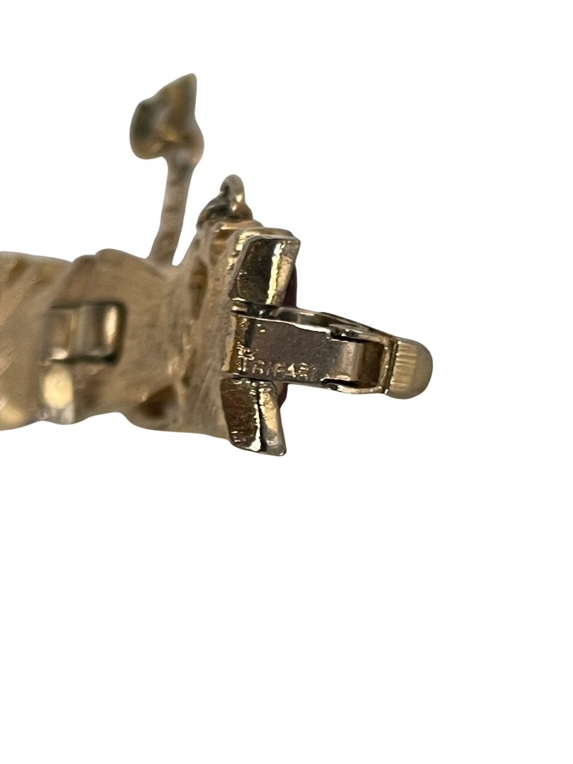 A Vintage Crown Trifari Bracelet with Ruby Red Crystals