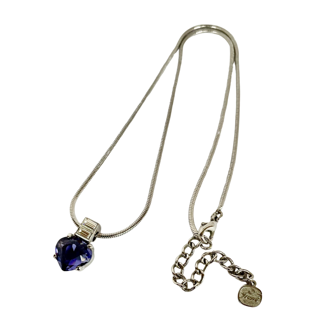 Grossé (Dior) Chain Necklace with Heart-Cut Crystal Pendant, Original Box
