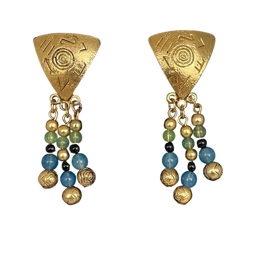 A Vintage Pair of Dangle Clip Earrings, 1980s