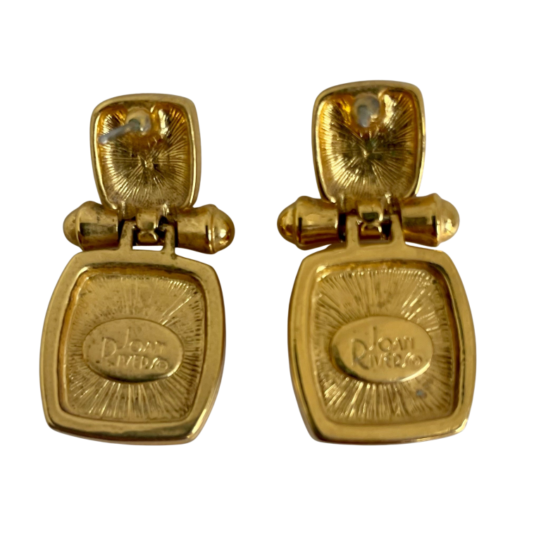A pair of Vintage Joan Rivers Enamel and Lucite Stud Earrings