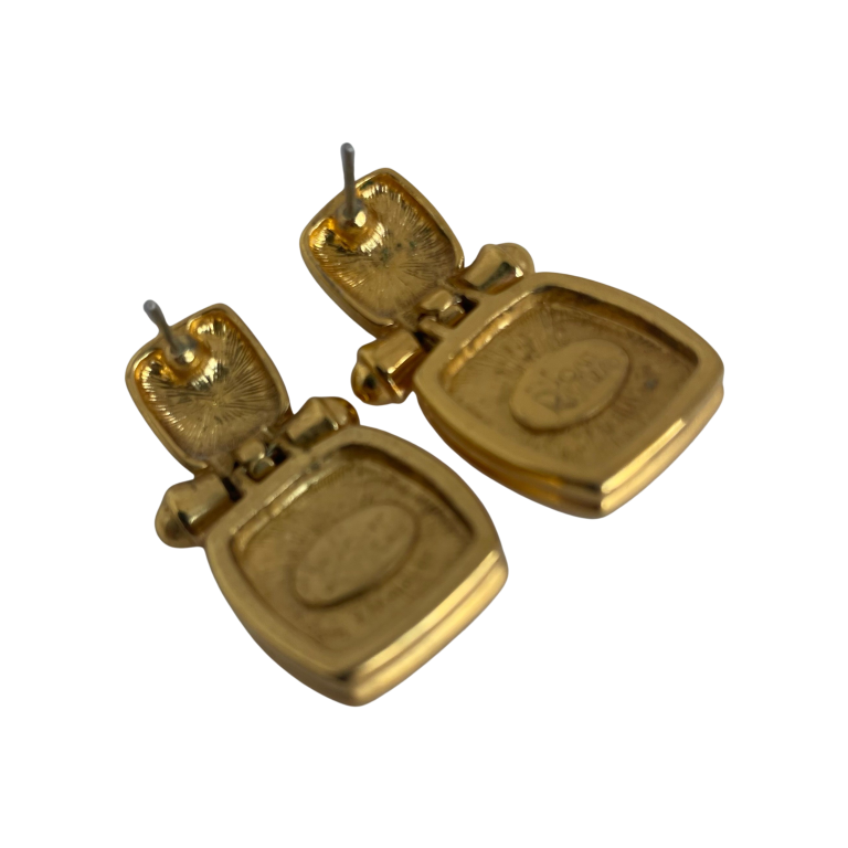 A pair of Vintage Joan Rivers Enamel and Lucite Stud Earrings