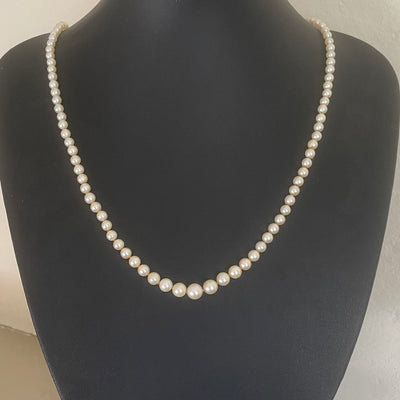 Vintage Graduated Cultured Pearl Necklace - Opera Length