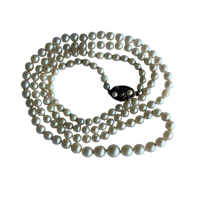 Vintage Graduated Cultured Pearl Necklace - Opera Length