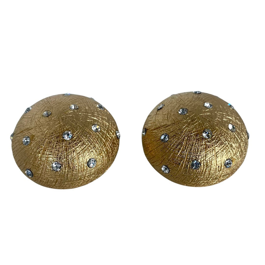A pair of Vintage Christian Dior Domed Crystal Earrings