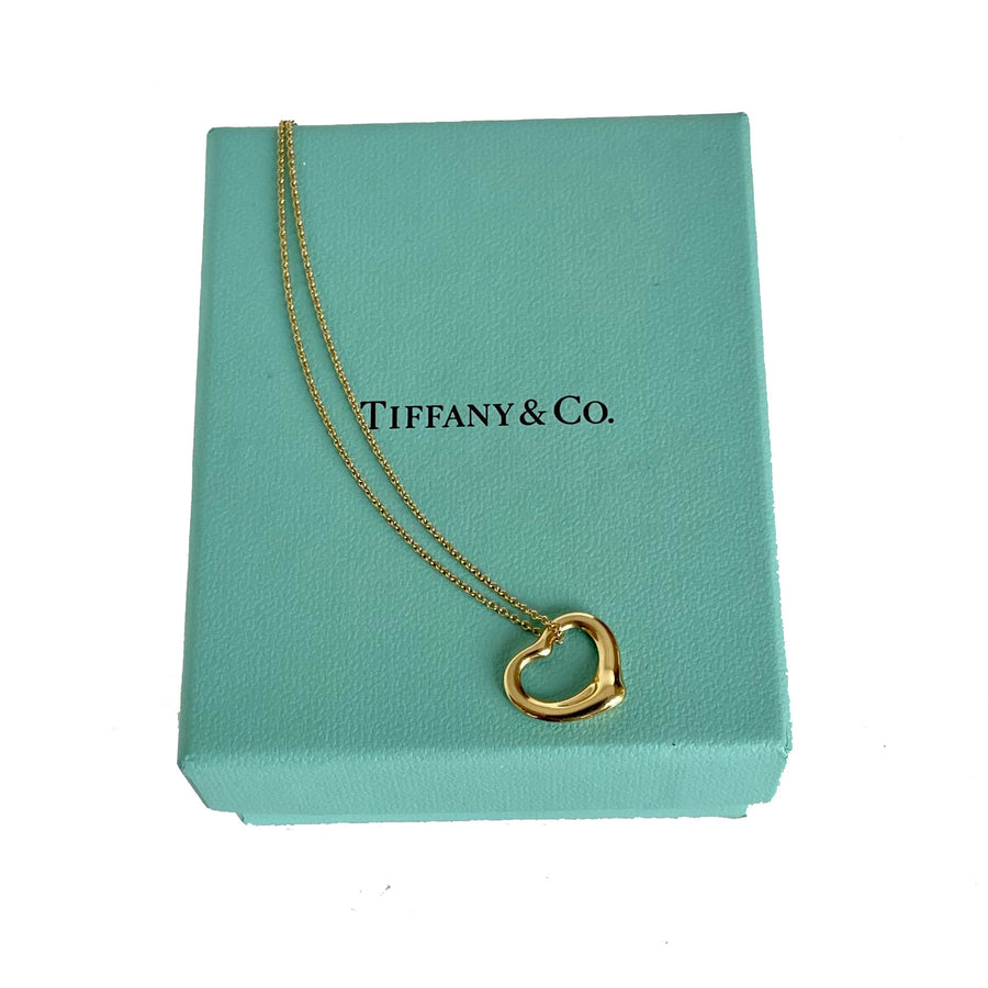 Tiffany & Co. Elsa Peretti 18ct Yellow Gold Open Heart Pendant, 16mm