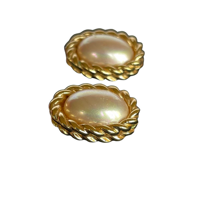 Vintage Christian Dior Pearl Clip Earrings, 1980s