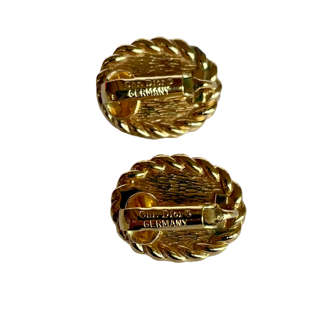 Vintage Christian Dior Pearl Clip Earrings, 1980s