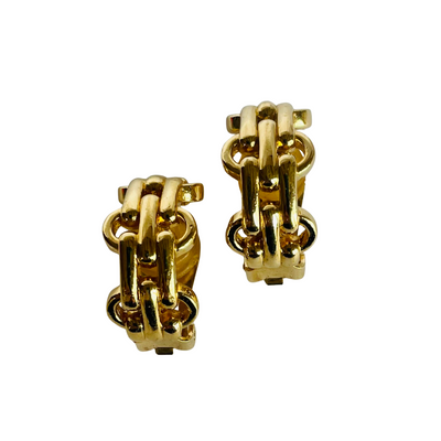 Vintage Christian Dior Half Hoop Clip Earrings, 1980s