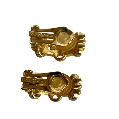 Vintage Christian Dior Half Hoop Clip Earrings, 1980s