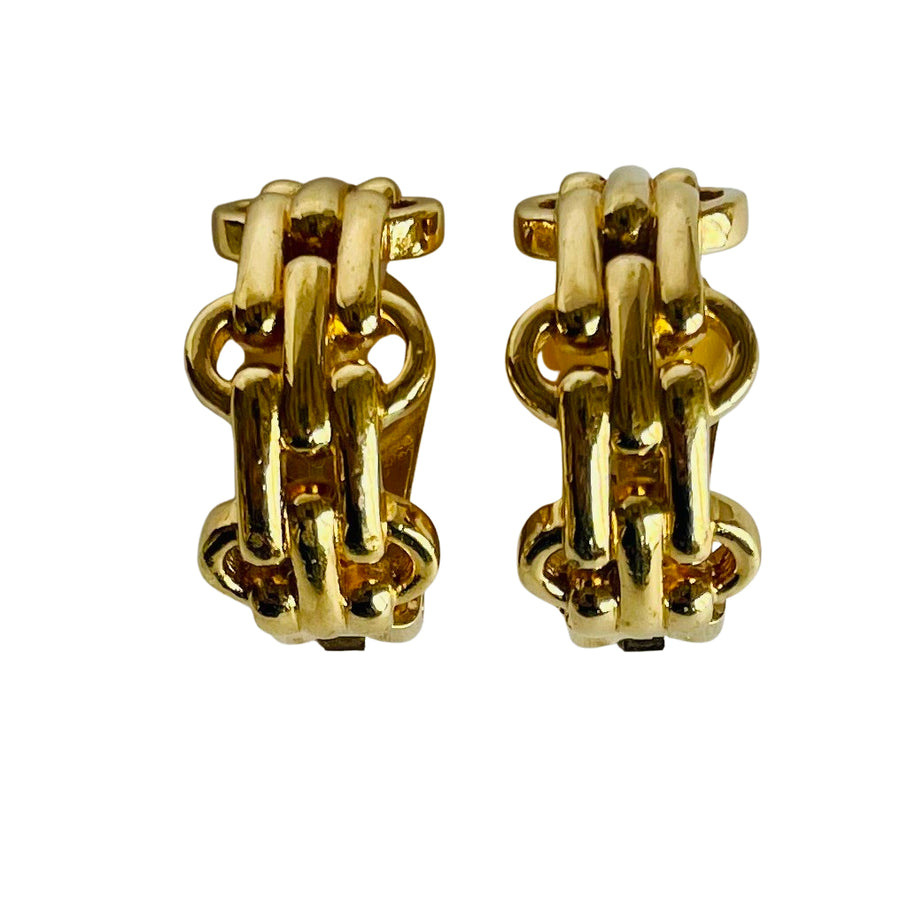 Vintage Christian Dior Half Hoop Clip Earrings, 1980s