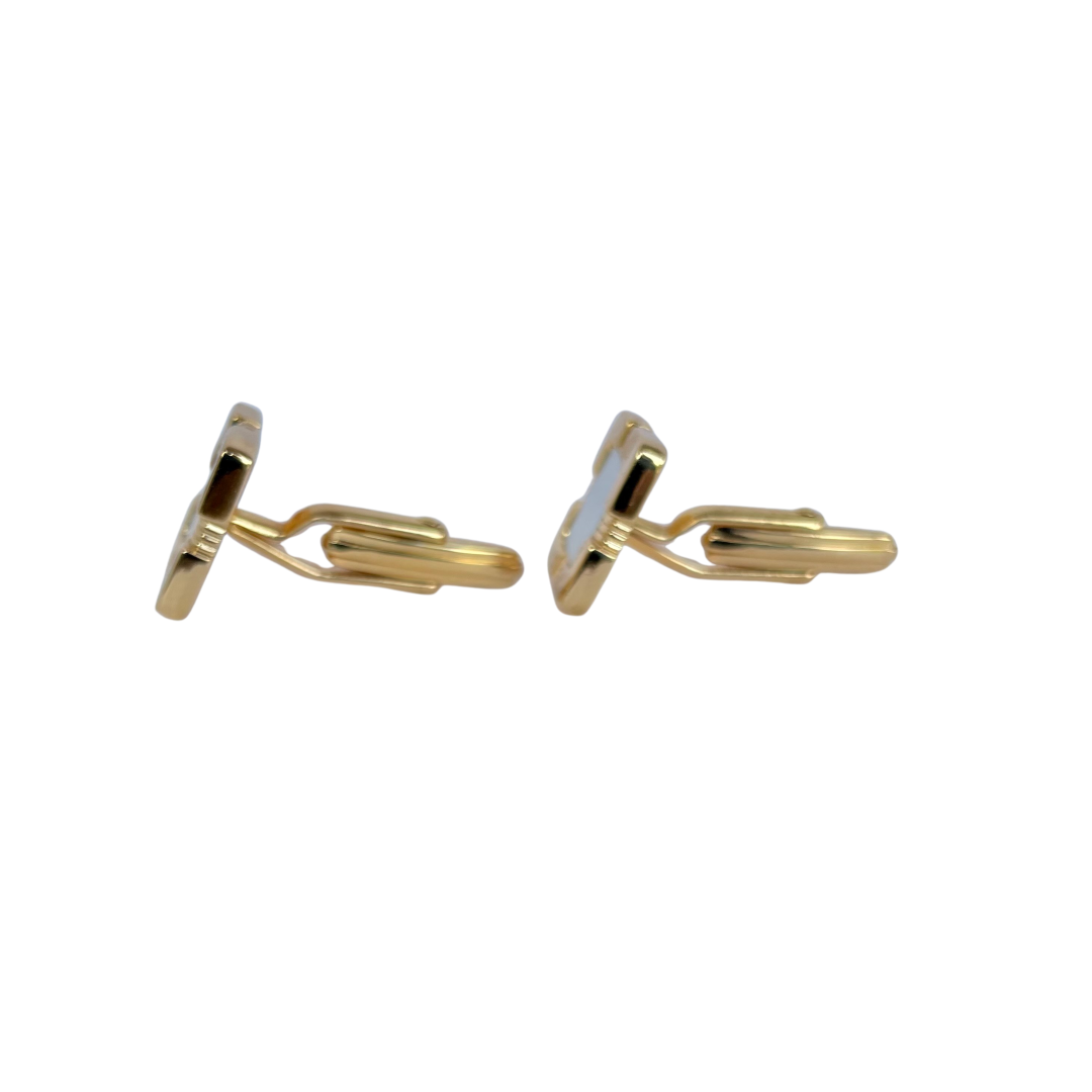 Vintage Christian Dior Geometric Two Tone Cufflinks
