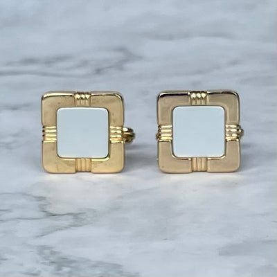 Vintage Christian Dior Geometric Two Tone Cufflinks