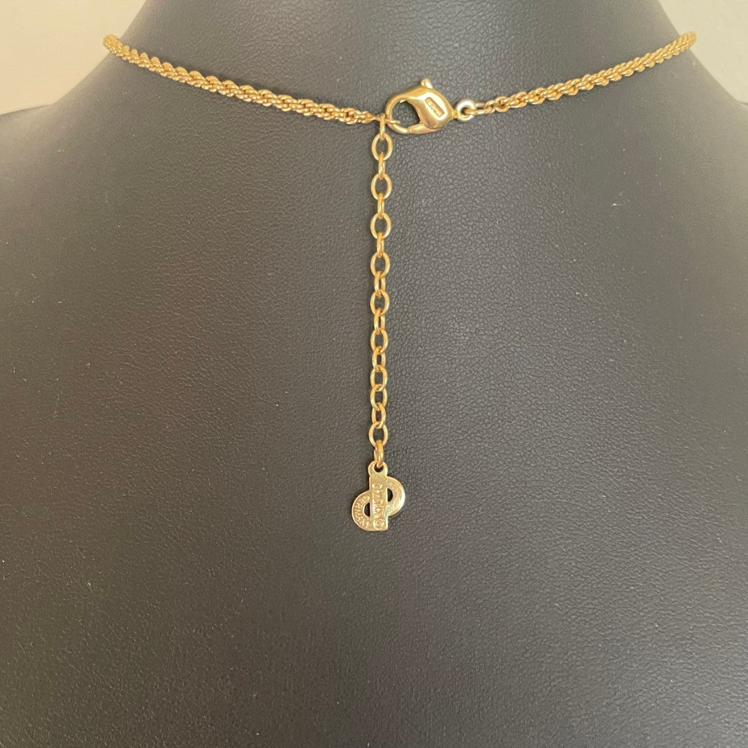Vintage Christian Dior Heart Pendant Necklace, 1980s