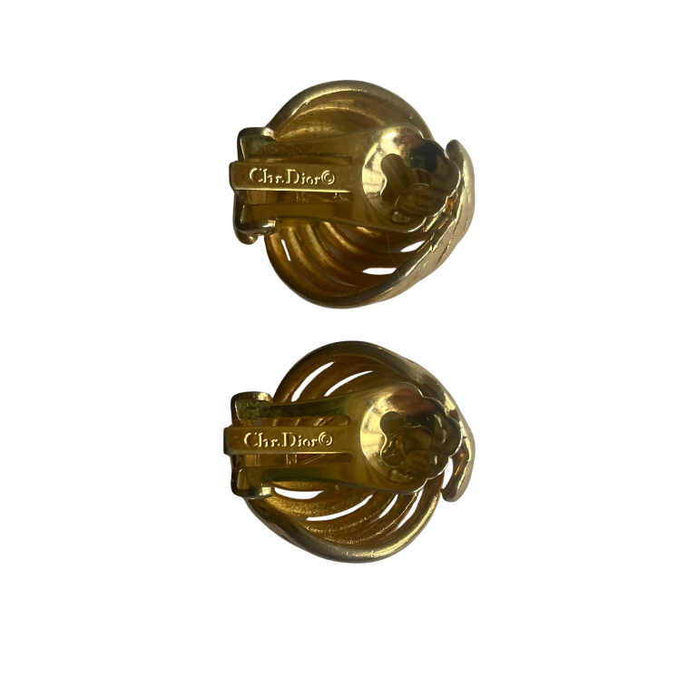 Vintage Christian Dior Classic Knot Clip Earrings
