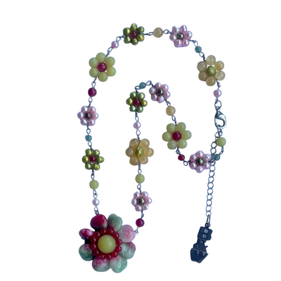 Vintage Butler & Wilson Floral Necklace with Semi-Precious Stones