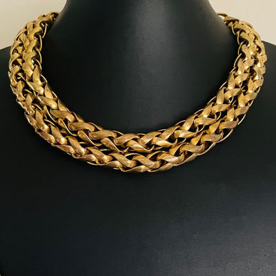 Vintage Butler & Wilson Gold-Tone Woven Necklace, 1980s