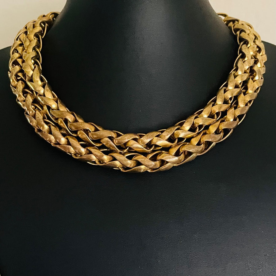 Vintage Butler & Wilson Gold-Tone Woven Necklace, 1980s