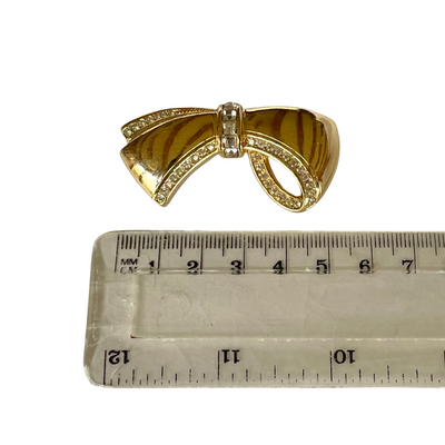 Vintage Christian Dior Gold-Plated Ribbon Bow Brooch, 1980s