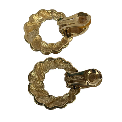 Vintage Christian Dior Gold-Plated Crystal Door Knocker Clip-On Earrings, 1980s