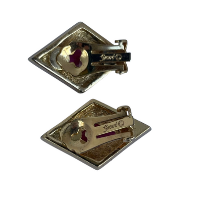 Vintage Grossé (Dior) Ruby Red Crystal Crystal Clip-On Earrings, 1980s