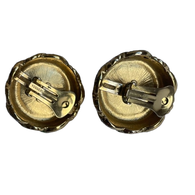 Vintage Vogue Bijoux Large Statement Clip-on Earrings, 1980s