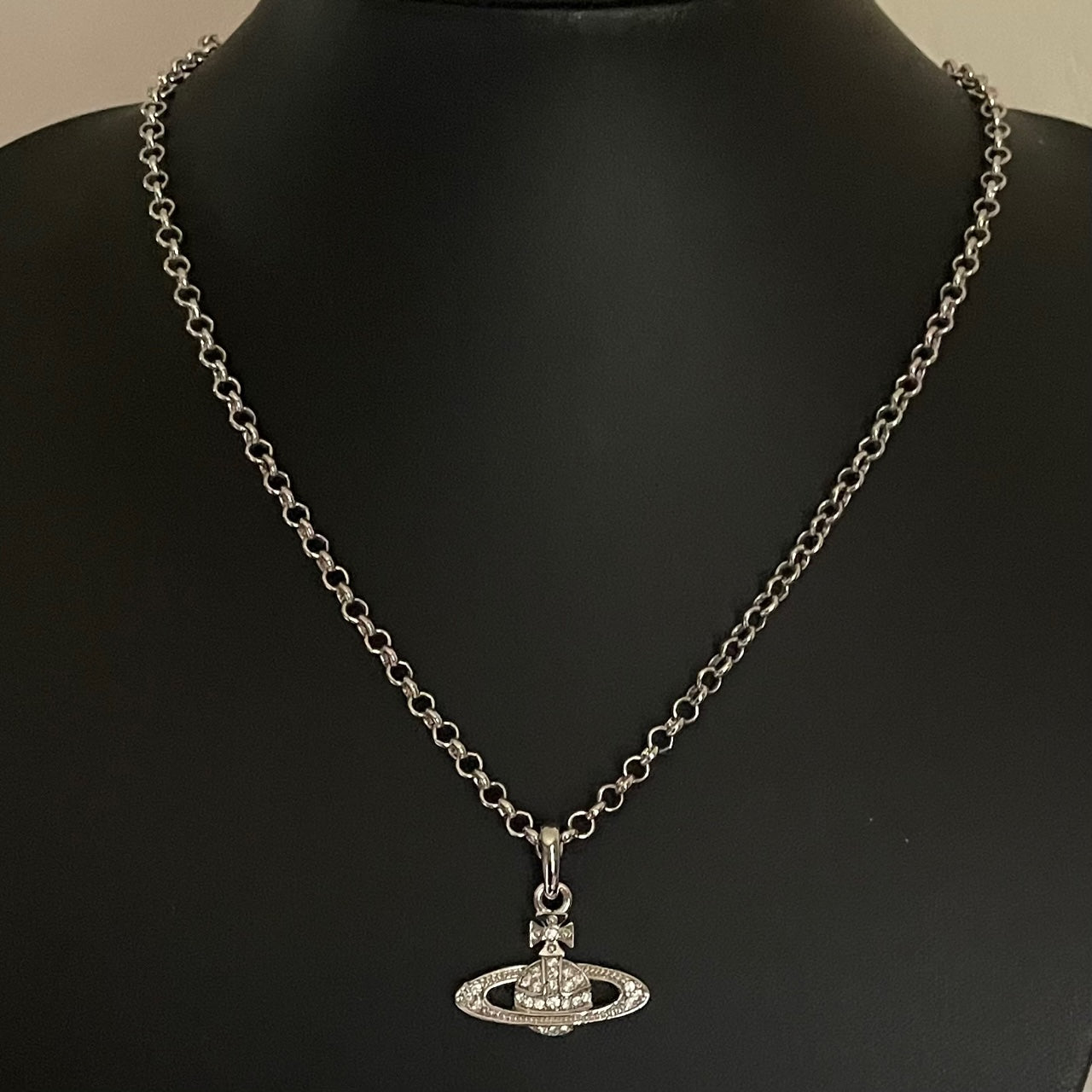 Vivienne Westwood Silver-Tone Crystal Orb Necklace  Boxed