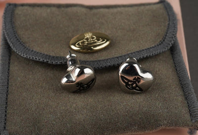 Vivienne Westwood Small Heart Silver-Tone Orb Stud Earrings