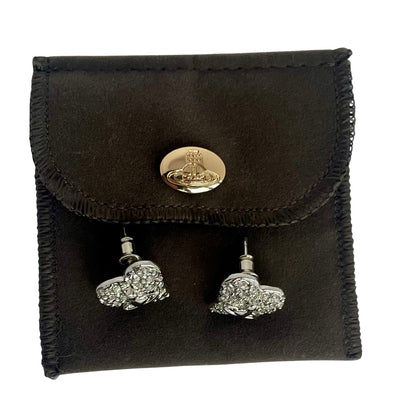 Vivienne Westwood Crystal Heart Stud Earrings