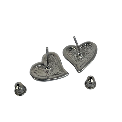 Vivienne Westwood Crystal Heart Stud Earrings