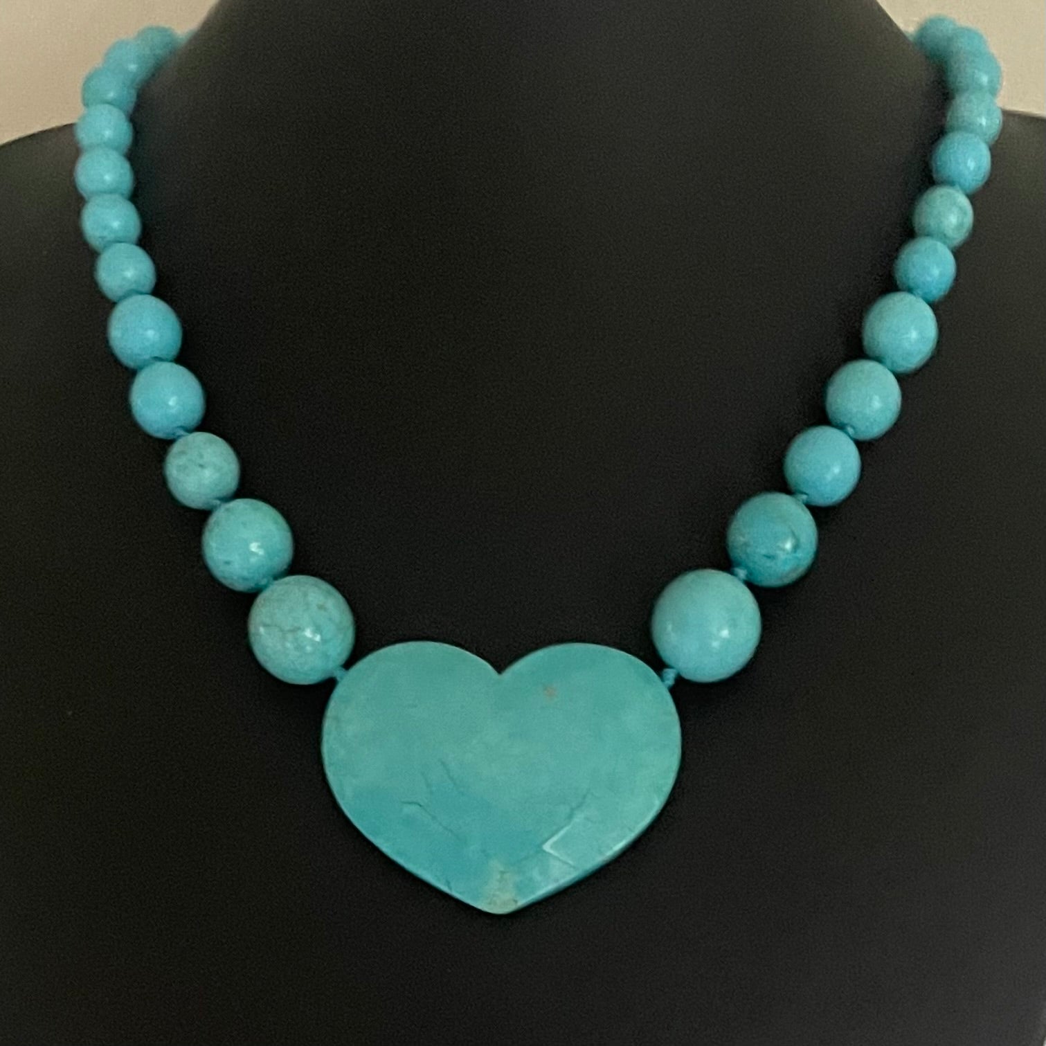 Lola Rose Turquoise Blue Heart Statement Necklace
